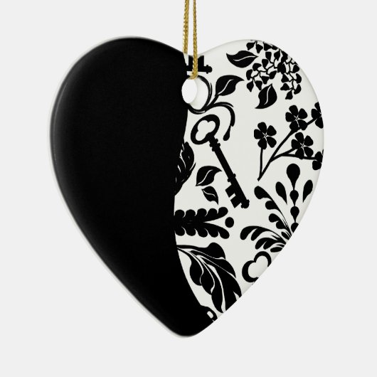 Schlüssel zu meinem Herzen/zum Jubiläum Keramik Ornament (Rechts)