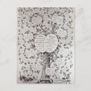 Schlüssel zum Abstammungsbaum Postkarte