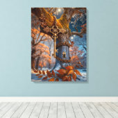 Schlüssel zum Entsperren der Saison Leinwanddruck (Insitu (Holzboden))