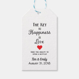 Schlüssel zum Gastgeschenk Hochzeit des Flaschenöf Geschenkanhänger