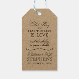 Schlüssel zum Gastgeschenk Hochzeit des Flaschenöf Geschenkanhänger