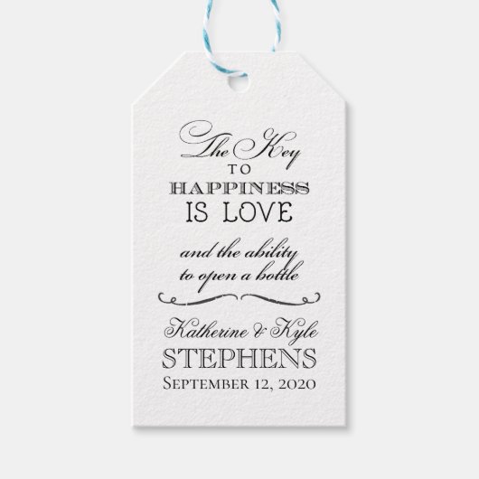 Schlüssel zum Gastgeschenk Hochzeit des Flaschenöf Geschenkanhänger (Vorderseite)