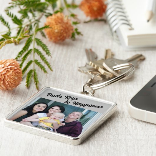 "Schlüssel zum Glück für Vater" Personalisierter S Schlüsselanhänger (Seite)