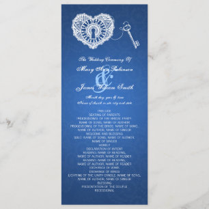 Schlüssel zum Hochzeitsprogramm für mein Herz Blau Programm