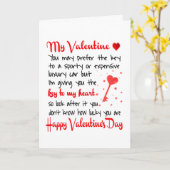 Schlüssel zum Valentinstag meines Herzens Karte (Gelbe Blume)