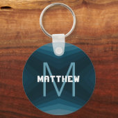 Schlüsselanhänger Aquamarin mit Name und anfänglic (Vorderseite)