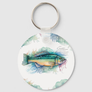 Schlüsselanhänger - Aquarellfarben-Reihe: Bass
