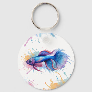 Schlüsselanhänger - Aquarellreihe: Betta Fish