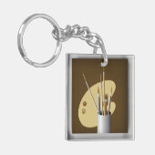 Schlüsselanhänger Artist Palette and Brushes Brown (Vorderseite links)