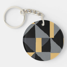 Schlüsselanhänger aus Acryl – Geometrie Schwarz un