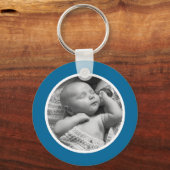 Schlüsselanhänger aus blauem und weißem Foto (Vorderseite)