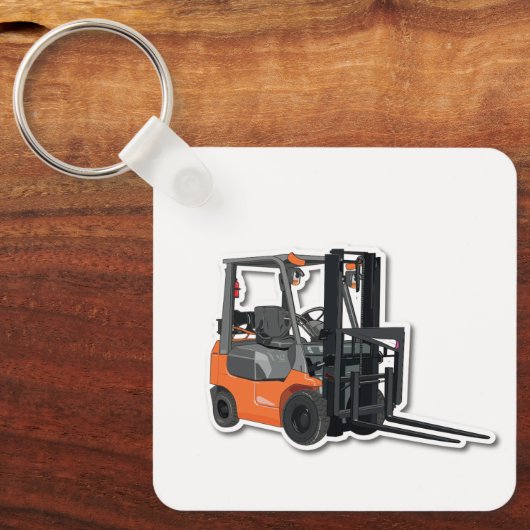 Schlüsselanhänger aus Metall mit Gabelstapler (Vorderseite)
