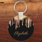 Schlüsselanhänger aus Schwarz und Rose (Vorderseite)