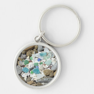 Schlüsselanhänger aus Strandmuscheln, Meeresglas u