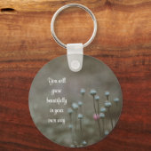 Schlüsselanhänger aus weißer und rosa Blume (Vorderseite)