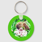 Schlüsselanhänger - Biene am Kleeblatt (Vorderseite)