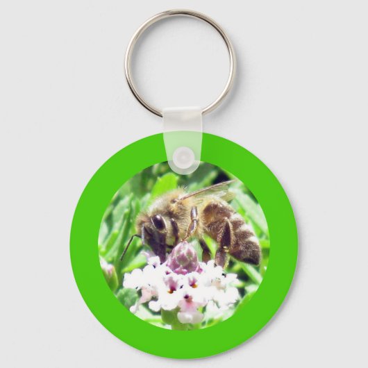 Schlüsselanhänger - Biene am Kleeblatt (Vorderseite)