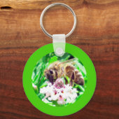 Schlüsselanhänger - Biene am Kleeblatt (Vorderseite)