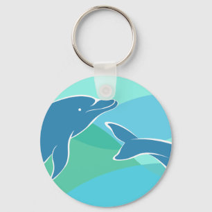 Schlüsselanhänger "Blaue und grüne Dolphin"
