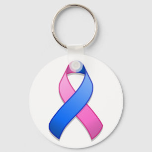 Schlüsselanhänger "Blue and Pink Awareness Ribbon"