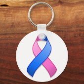 Schlüsselanhänger "Blue and Pink Awareness Ribbon" (Vorderseite)