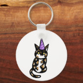 Schlüsselanhänger Calico-Katze-Feier (Vorderseite)