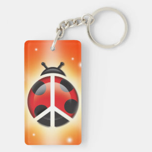 Schlüsselanhänger Dame Bug Peace Double-Sided