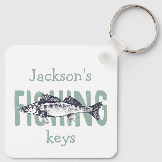Schlüsselanhänger der Fischerei Fischerei Text Art (Rückseite)