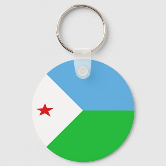 Schlüsselanhänger der Flagge Djibouti Fisheye (Vorderseite)