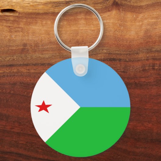 Schlüsselanhänger der Flagge Djibouti Fisheye (Vorderseite)