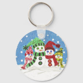Schlüsselanhänger der Schneemannsfamilie (Vorderseite)