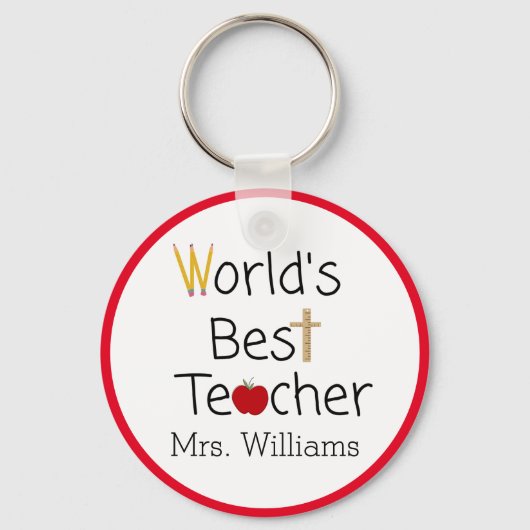 Schlüsselanhänger der weltbesten Cool School-Lehre (Vorderseite)