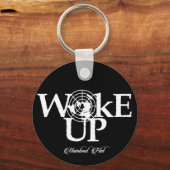 Schlüsselanhänger Die Erde ist flach Geweckt Up Wh (Vorderseite)