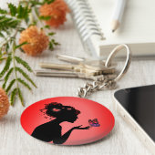 Schlüsselanhänger Die rote Schmetterlingsfrau (Seite)