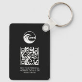 Schlüsselanhänger Einfacher schwarzer QR-Code Firm (Rückseite)
