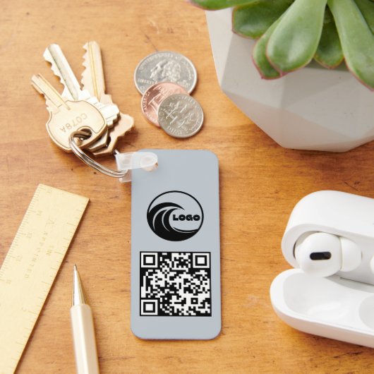 Schlüsselanhänger Einfaches Logo QR-Code Geschäft (Schreibtisch)