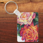 Schlüsselanhänger "Farbenfrohe Rose" (Vorderseite)