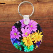 Schlüsselanhänger Farbige Blume (Vorderseite)
