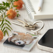 Schlüsselanhänger Fotografie roten Panda. (Vorderseite rechts)