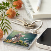 Schlüsselanhänger französische Bulldogge (Vorderseite rechts)