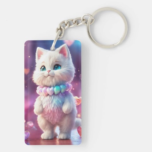 "Schlüsselanhänger für benutzerdefinierte Katzen" Schlüsselanhänger (Rückseite)