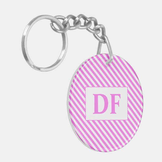 Schlüsselanhänger für den ersten rosa/weißen Strei (Vorderseite links)