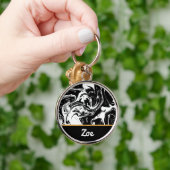 Schlüsselanhänger für die Schaltfläche im Schwarz- (Hand)