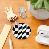 Schlüsselanhänger für die schwarz-weiß-karierte Fl