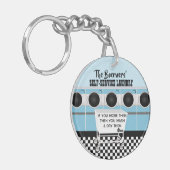 Schlüsselanhänger für die Wäscherei im Retro-Selbs (Vorderseite links)