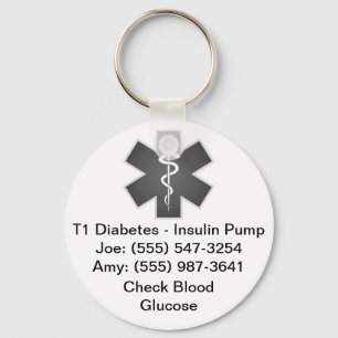 Schlüsselanhänger für eine medizinische Warnmeldun