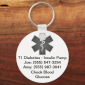Schlüsselanhänger für eine medizinische Warnmeldun (Vorderseite)