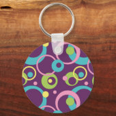 Schlüsselanhänger für Funky Lila Circles (Vorderseite)