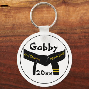 Schlüsselanhänger für Kampfkunst 2. Grad Black Bel