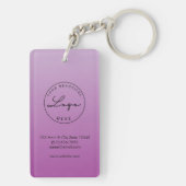 Schlüsselanhänger für lila QR-Code-Visitenkarte (Rückseite)